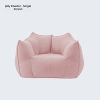 Fauteuil moderne en bouclette, pouf individuel, canapé de sol compressé sous vide pour salon et chambre