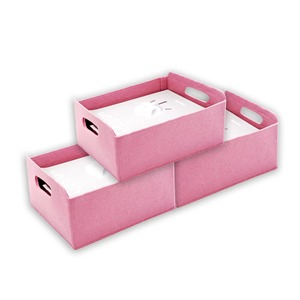Panier de rangement multicolore en feutre Bacs de rangement à tiroir avec poignée Boîtes de rangement - Product Image 4