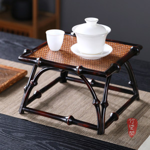 Bamboo Flower Stand Square Handmade Qiong Bamboo Tea Room Decor Living Room Use - Product Image 4