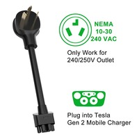 Nuevo Adaptador de Cargador para Vehículos Eléctricos Tesla OEM NEMA 10-30 Gen 2 24A 220V para Conector Móvil, Carga Doméstica de Autos Eléctricos