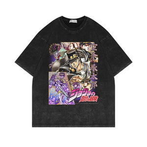 700 Kinds Customized <strong>T</strong> <strong>Shirts</strong> Manufacturers Heavy Cotton Acid Wash Vintage Graphic <strong>JoJo's</strong> Bizarre Adventure Anime Men <strong>T</strong>-<strong>shirt</strong>