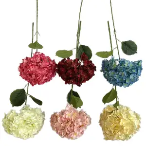 Wedding Flower Supplier 23cm Big Head Single Stem Hydrangea Flower Decorative Artificial Flower