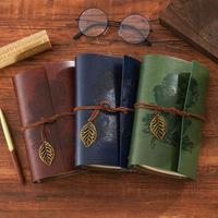 Cuaderno de Viaje Personalizado A6, Impreso con Diseño Vintage, Recargable, Hecho a Mano, Imitación de Cuero, Hojas Sueltas, Impresión UV, Marca FeiFan
