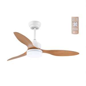 Ventilatore da soffitto Helix con luce, pale in legno da 52 pollici, telecomando, per uso interno - Product Image 2