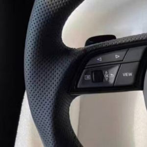 Volant de direction en fibre de carbone pour <span class=keywords><strong>Audi</strong></span> B9 S4 S5 <span class=keywords><strong>S6</strong></span> S7 S8 A1 A3 A4 A5 A6 A7 B8.5 B8 R8 TT Q5 Q7 - Vente Flash - Product Image 4