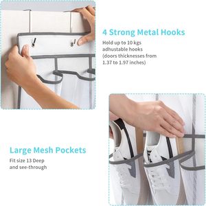 Organizador de Zapatos de 40 Bolsillos, de Una Sola Capa, Tipo Gancho, para Colgar en la Puerta, Plegable, Portátil, Diseño Rectangular - Product Image 6