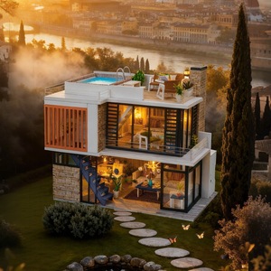 European Modern <b>DIY</b> House 1:100 Wooden Model Villa Assembly Educational Handmade <b>Kit</b> For Youth - Product Image 5