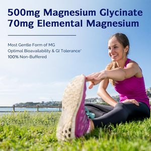 Biochealth GMP Cápsula de glicinato de magnesio de alta absorción 500 mg para apoyar la relajación muscular, la salud ósea, cardíaca y nerviosa - Product Image 3