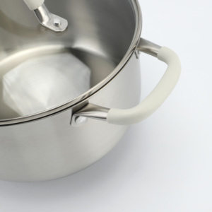 Toptan özel mutfak eşyaları paslanmaz çelik tencere seti tencere ve tavalar Set silikon kolu ile 10 parça TENCERE SETİ - Product Image 5