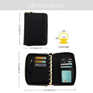 Hongbo Nouveau Best-Seller Classeur Organisateur <span class=keywords><strong>A7</strong></span> en Cuir Epi Ondulé 6 Couleurs avec Fermeture Éclair, Disponible avec Chaînes/Bracelet - Product Image 4