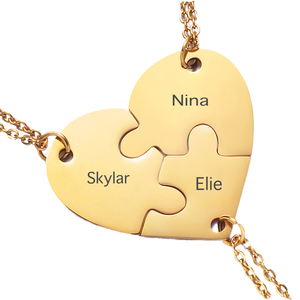 Colliers ras de cou à pendentif en chaîne à maillons en acier inoxydable classique romantique chaud plaqué or pour maman fils fille - Product Image 1