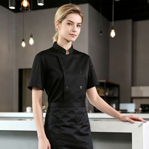 เสื้อแจ็คเก็ตครัวพิมพ์ลายโลโก้ตามสั่งสำหรับผู้ชาย ชุดยูนิฟอร์มเชฟร้านอาหาร - Product Image 4