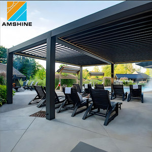 Custom Pergola Aluminium Outdoor Motorized Electric Windproof LED <strong>Light</strong> Louver Roof Pergola Garden <strong>Gazebo</strong> <strong>for</strong> Commercial - Product Image 3