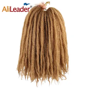 Sentetik küba büküm tığ örgü saç Marley büküm Afro Kinky toplu saç örgüler sahte Locs büküm saç uzatma