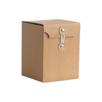 Eco-Friendly Recycled Materials Kraft Paper Self-Erecting Oblong Gift Box Button String Closure Multi-Sized Reusable Packaging