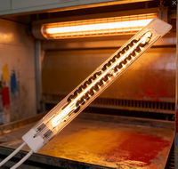 Lampes chauffantes infrarouges en quartz à double hélice en fibre de carbone personnalisables, idéales pour les équipements d'impression et les fours de cuisson de peinture.