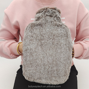 Bouteille d'eau chaude en caoutchouc à vente chaude avec housse moelleuse, luxe doux, 2L, <span class=keywords><strong>grande</strong></span> bouteille d'eau chaude pour le <span class=keywords><strong>lit</strong></span>, nuits douillettes, soulagement <span class=keywords><strong>de</strong></span> la douleur - Product Image 5