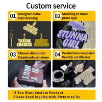 Pendentifs personnalisés en diamant taille baguette, lettres hip-hop serties de moissanite VVS pour hommes et femmes