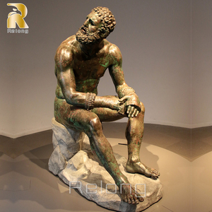 Statue de Boxeur au Repos en Bronze, Art Grec Célèbre, Taille Réelle - Product Image 4