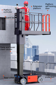 Indoor/Outdoor Heavy Duty High Efficiency Self Propelled Working Platform Hydraulic <b>Vertical</b> <b>Mast</b> <b>Lift</b> with Engine & Motor - Product Image 3