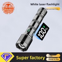 Lampe torche laser blanche de nouvelle génération en alliage d'aluminium avec batterie amovible, affichage numérique latéral, longue portée, IP20
