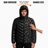 Veste thermochromique personnalisée pour homme, vêtement thermique, doudoune légère et chaude avec capuche, vente en gros