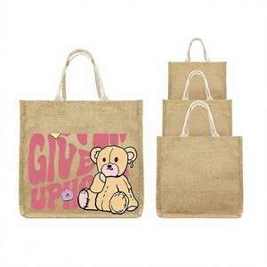 Bolsa de Yute Personalizada por Sublimación, Bolso de Mano para Compras con Bolsillo Frontal, Bolsa de Hombro Reutilizable para Actividades Promocionales - Product Image 4