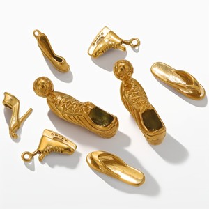 Shoe Charms Gallery | Wholesale18K PVD Gold Plated Stainless Steel <b>Roller</b> Skate, Slipper, High Heel Shoe for DIY Jewelry Making - Product Image 1