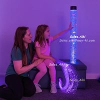 Kit d'angle sensoriel à bulles pour l'autisme avec tube à bulles LED et rembourrage gris pour les salles sensorielles, équipement d'intérieur pour enfants