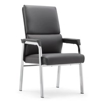 Nouvelle Arrivée Chaise de Bureau et d'Invité au Design Moderne, Revêtement en Cuir PU, Assise et Dossier Rembourrés Chromés, Soutien Confortable