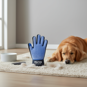 Gant de toilettage pour animaux Myrva en silicone, brosse pour chien, outil de nettoyage pour intérieur toutes saisons, design moderne - Product Image 2