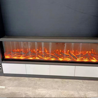 Cheminée électrique murale moderne de 76 pouces pour intérieur, avec foyer décoratif LED et support TV intégré, vente en gros