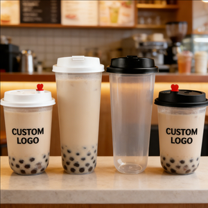 Vasos de Plástico Transparente Esmerilado de 16oz (90mm) para Té con Leche, con Tapa y Pajita, Ecológicos, Impresión UV, Logotipo Personalizado, Desechables - Product Image 5