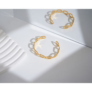 La última cadena de eslabones de joyería de acero inoxidable chapada en oro de 18 quilates, accesorios ajustables, brazalete, pulsera de regalo B242393 - Product Image 3