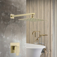 Robinet de douche carré en laiton, finition huilée, avec modes de jet doux et de pluie, très populaire