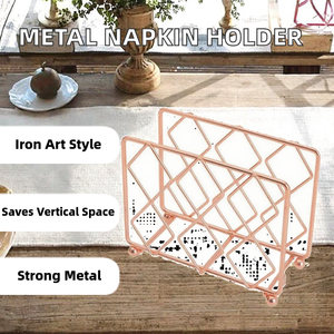 Modern Metal Napkin Holder Dining Home Decor <b>Table</b> Restaurant Hotel <b>Coffee</b> Shop Iron Art Vertical Tissue Holder <b>Wire</b> Grid - Product Image 2