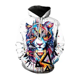 Nuove felpe grafiche <span class=keywords><strong>tigre</strong></span> con stampa 3D per uomo Pullover a manica lunga felpe con cappuccio da uomo felpe sportive oversize con cappuccio - Product Image 3