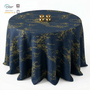 Nappe Ronde en Polyester Jacquard Sans Couture, Lavable, Imperméable, Écologique, Dorée, 120 Pouces, pour Réceptions (Vente en Gros) - Product Image 1
