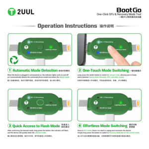 Outil de réparation 2UUL GT01 BootGo Type-C Lighting Dual Port DFU, outil de récupération et de flashage à un seul bouton pour <span class=keywords><strong>iPhone</strong></span> Samsung - Product Image 3