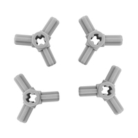 Conectores de Eje de 3 Ejes, Piezas de Repuesto Modulares de Bloques de Construcción de Plástico MOC, Componentes de Ensamblaje para Bricolaje Mecánico No.57585