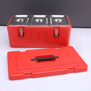 40L cách điện thực phẩm Pan tàu sân bay hộp nóng cho phục vụ, canh hâm nóng thương mại cho nhà hàng, căng tin, nhà, màu đỏ - Product Image 5