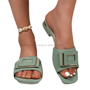 Fashion Plus Size Women's <b>Slippers</b> Thick Heel Light Weight Designer Women Sandals Rubber Open Toe Square Head <b>Slippers</b> for Women - Product Image 5