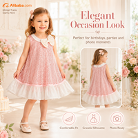 Robe d'été décontractée à fleurs superposées pour filles, en polyester/coton, style princesse, ODM