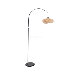 Lampe sur pied en forme d'arche japonaise faite à la main, <span class=keywords><strong>abat</strong></span>-<span class=keywords><strong>jour</strong></span> en <span class=keywords><strong>rotin</strong></span> tissé moderne, lampadaires en osier <span class=keywords><strong>pour</strong></span> la décoration du salon - Product Image 4