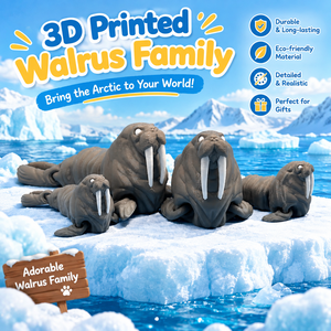 Figurine de famille de manchots imprimée en 3D Vashine, modèle d'animal arctique détaillé, cadeau écologique pour les collectionneurs et les amoureux de la nature - Product Image 1