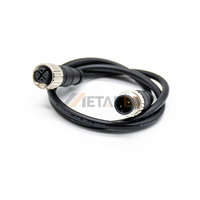Konektor Penerbangan M12 Male ke Kabel Harness 2 Pin Sm Plug, Kabel Daya DC Industri dengan Konektor Quick Lock 2p