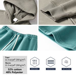 Bộ đồ thể thao nam YLS cao cấp, chất lượng tốt, gồm 2 món, màu trơn, áo hoodie và quần jogger, thiết kế thoải mái, có khóa kéo. - Product Image 6