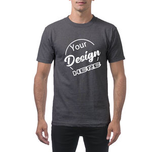 Benutzer definierte hohe Qualität neues <span class=keywords><strong>Design</strong></span> lässig Heather Charcoal grau Rundhals ausschnitt 50 Baumwolle 50 Polyester T-Shirts für Männer - Product Image 1