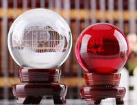Boule de cristal en verre coloré, sphère solide de grande taille, fabrication artisanale en gros