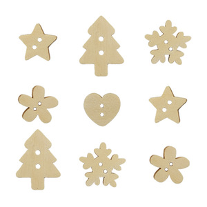 Botones de Madera Grandes para Niños, Juguetes para Colorear, Modelo Colorido para Pintar y Personalizar, Botones de Madera para Sombrero de Santa Claus Navideño - Product Image 2